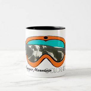 Caneca De Café Em Dois Tons Copper Mtn Colorado - café laranja de mascote