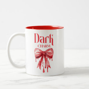 Caneca De Café Em Dois Tons Coquete Charme Sombrio Laço Gótico