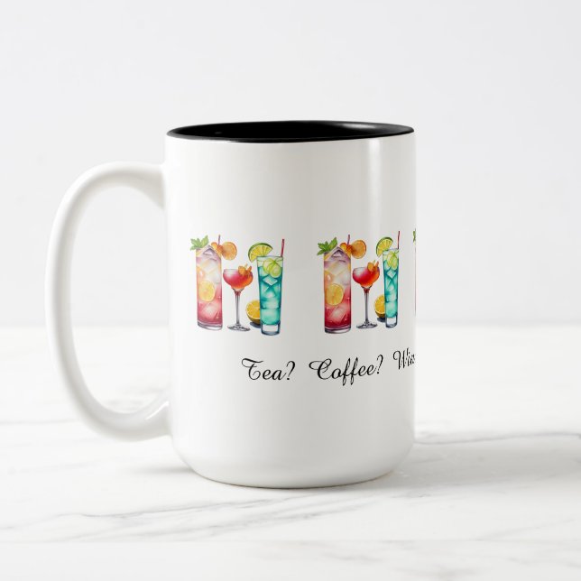 Caneca De Café Em Dois Tons Coquetéis tropicais engraçados dizendo (Esquerda)