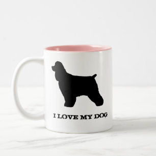 Caneca De Café Em Dois Tons Coquetel Spaniel Breu Silhuettes Personalizado