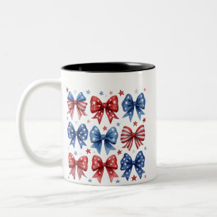 Caneca De Café Em Dois Tons Coquette American Flag Coquette Arco 4 De Julho