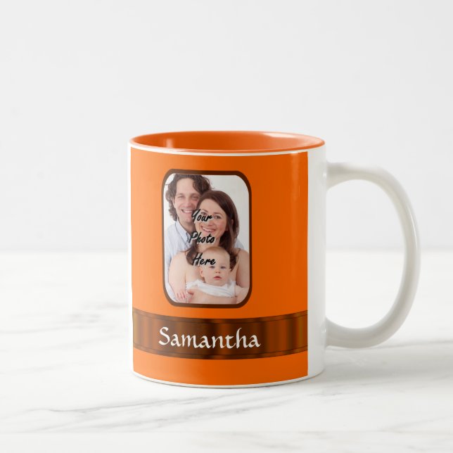 Caneca De Café Em Dois Tons Cor alaranjada personalizada (Direita)