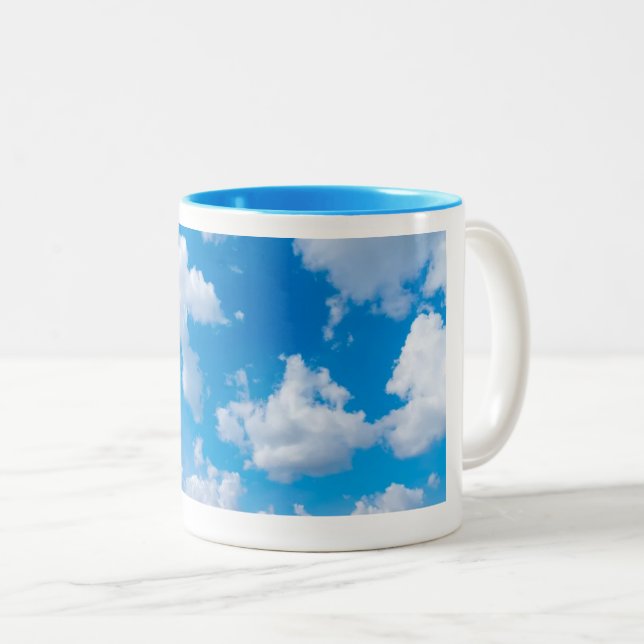 Caneca De Café Em Dois Tons Cor Azul-Celular (Frente Esquerda)