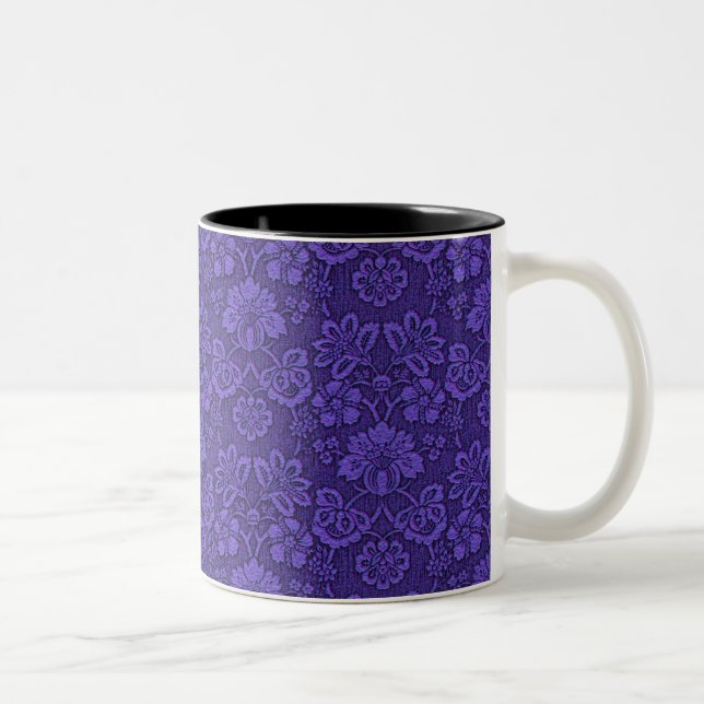 Caneca De Café Em Dois Tons Cor damasco violeta elegante (Direita)