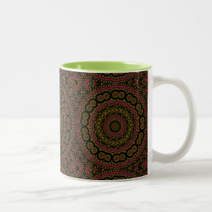 Caneca De Café Em Dois Tons Cor-de-rosa e preto Caleidoscópio MUG