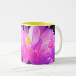Caneca De Café Em Dois Tons Cor-de-rosa estonteante e cacto roxo Dahlia