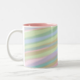 Caneca De Café Em Dois Tons Cor do algodão doce listrada Mug