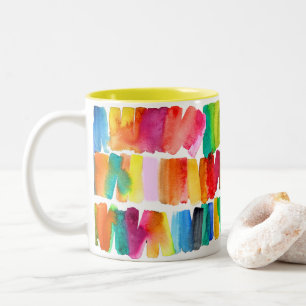 Caneca De Café Em Dois Tons Cor moderna de abstrato