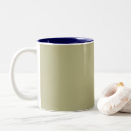 Caneca De Café Em Dois Tons Cor Sálida Verde Sage | Clássico | Elegante