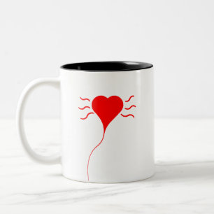 Caneca De Café Em Dois Tons Coração