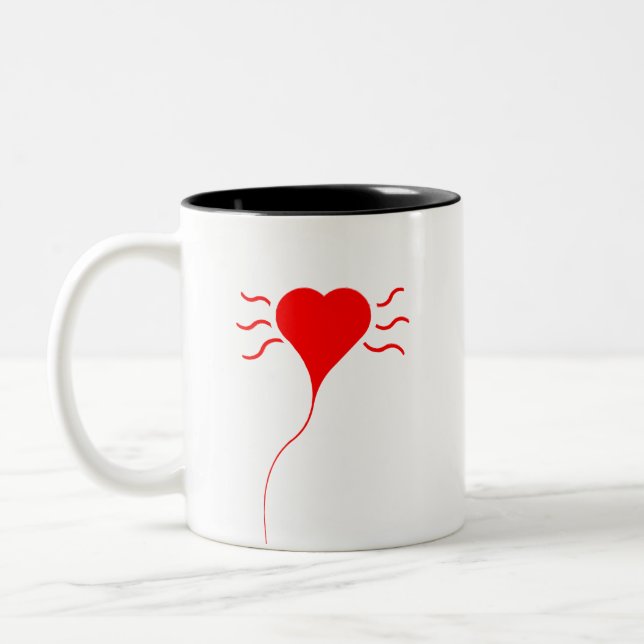 Caneca De Café Em Dois Tons Coração (Esquerda)