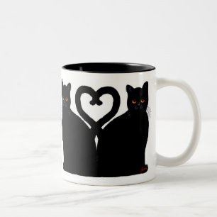Caneca De Café Em Dois Tons Coração brilhante dos olhos