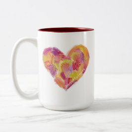 Caneca De Café Em Dois Tons Coração cheio