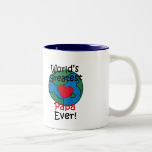Caneca De Café Em Dois Tons Coração da papá do mundo o grande