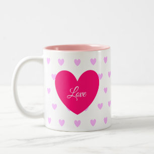 Caneca De Café Em Dois Tons Coração de Amor