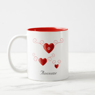 Caneca De Café Em Dois Tons Coração de Amor Sangrento