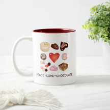 Coração de Chocolate de Amor Paz Moderno Fofo