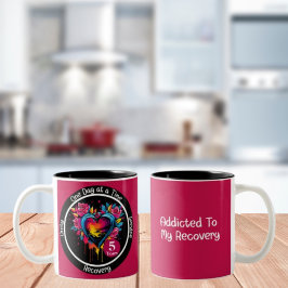 Caneca De Café Em Dois Tons Coração de Marco Personalizado em 12 Etapas