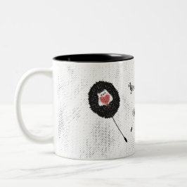 Caneca De Café Em Dois Tons Coração de Porte de Dandelion