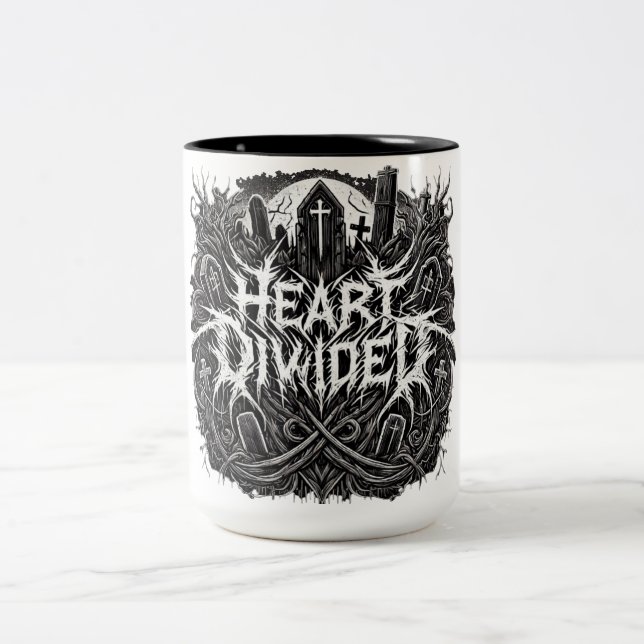 Caneca De Café Em Dois Tons Coração Dividido - Mug de cemitério (Centro)