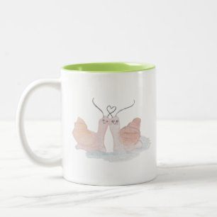 Caneca De Café Em Dois Tons Coração do Caracol