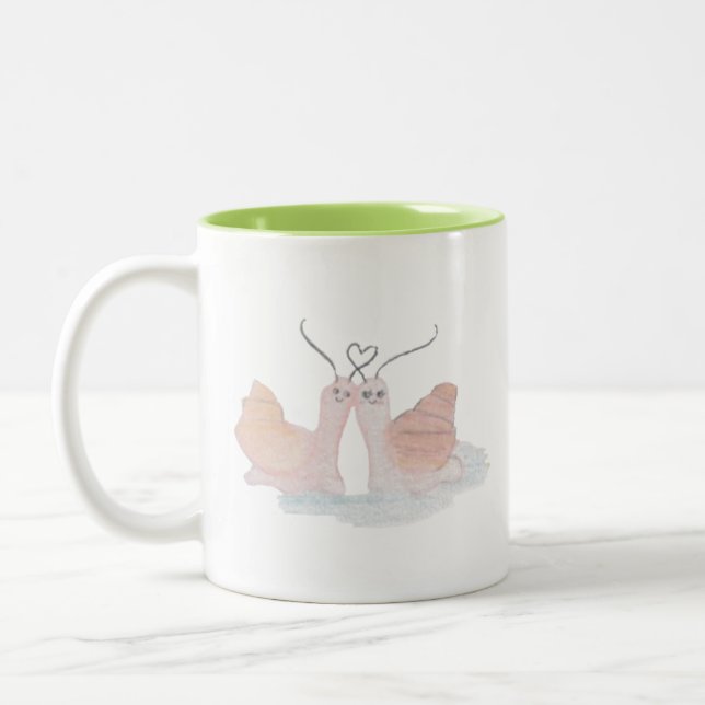 Caneca De Café Em Dois Tons Coração do Caracol (Esquerda)