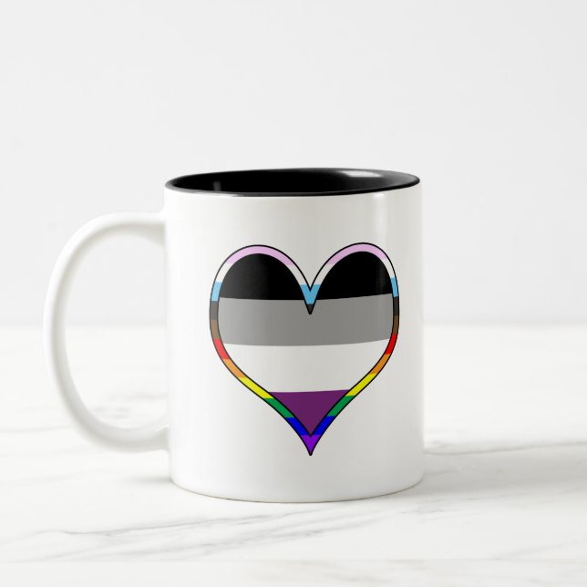 Caneca De Café Em Dois Tons Coração do Orgulho Ace (Esquerda)