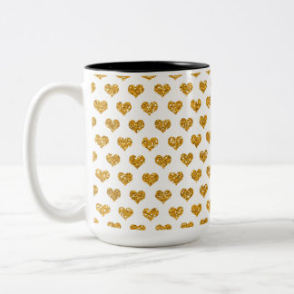 Caneca De Café Em Dois Tons Coração do ouro