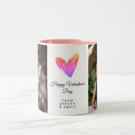 Caneca De Café Em Dois Tons Coração Elegante Feliz Dia dos Namorados Foto