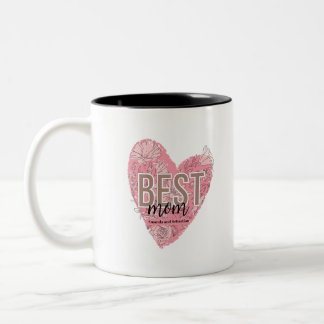 Caneca De Café Em Dois Tons Coração Floral Moderno