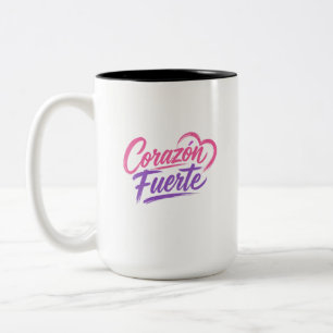 Caneca De Café Em Dois Tons Coração Forte – Coração Forte Espanhol