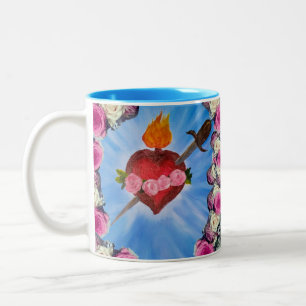 Caneca De Café Em Dois Tons Coração Imaculado Personalizado de Maria