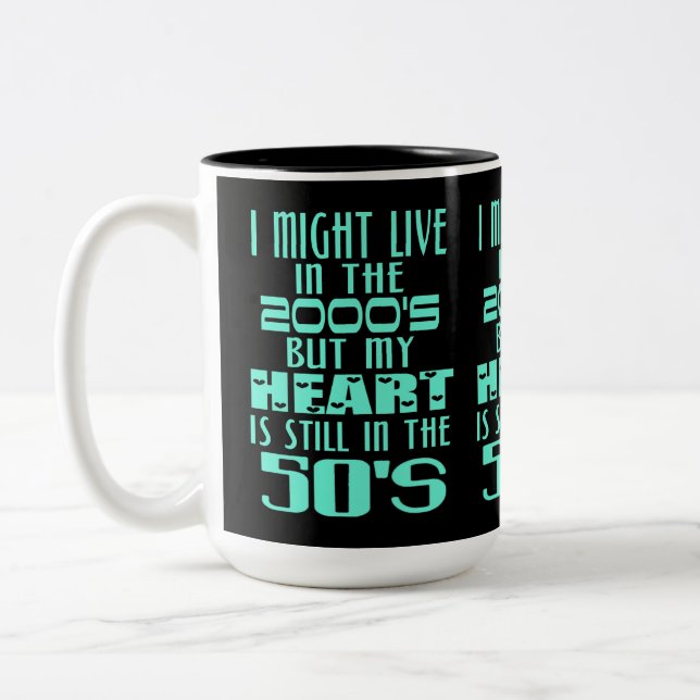Caneca De Café Em Dois Tons Coração Na 50 (Esquerda)