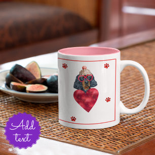 Caneca De Café Em Dois Tons Coração Patas Gordon Setter Dia dos Namorados