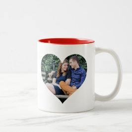 Caneca De Café Em Dois Tons Coração personalizado da foto de |