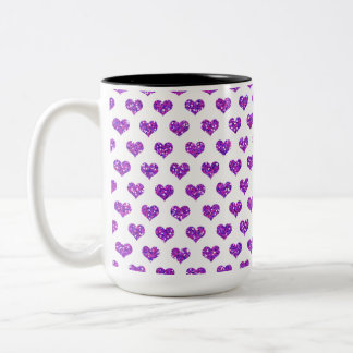 Caneca De Café Em Dois Tons Coração Roxo