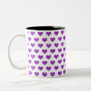 Caneca De Café Em Dois Tons Coração Roxo