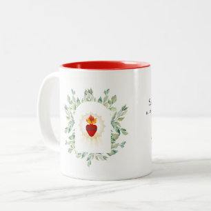 Caneca De Café Em Dois Tons Coração Sagrado de Jesus Mug