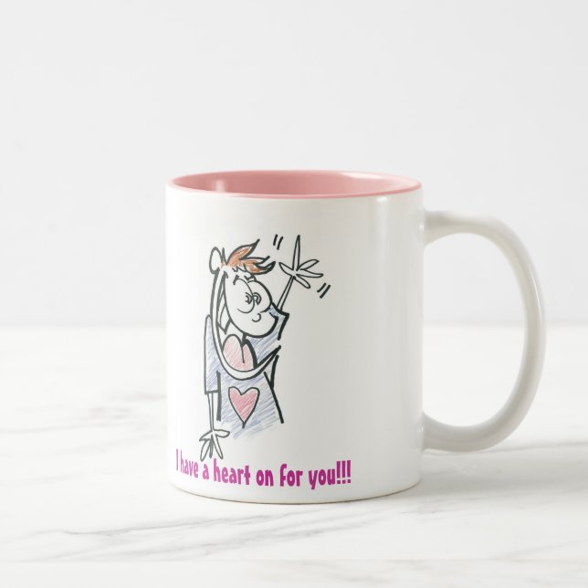 Caneca De Café Em Dois Tons Coração sobre para você! (Direita)