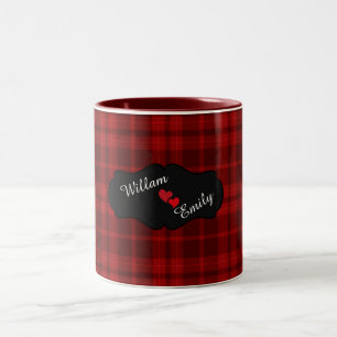 Caneca De Café Em Dois Tons Coração Vermelho Namorados Personalizado