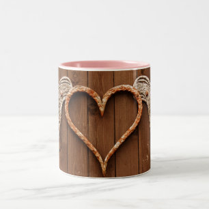 Caneca De Café Em Dois Tons Coração voado