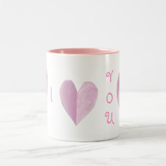 Caneca De Café Em Dois Tons Corações cor-de-rosa