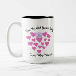 Caneca De Café Em Dois Tons Corações cor-de-rosa Dia de os namorados de amor p