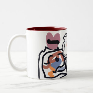 Caneca De Café Em Dois Tons corações de Australian Shepherd