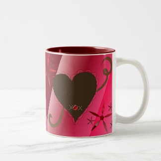 Caneca De Café Em Dois Tons Corações de Chocolate