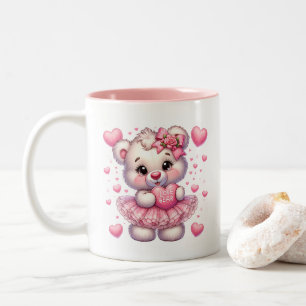 Caneca De Café Em Dois Tons Corações de São Valentim 