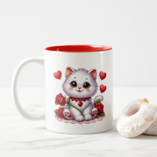 Caneca De Café Em Dois Tons Corações de São Valentim 