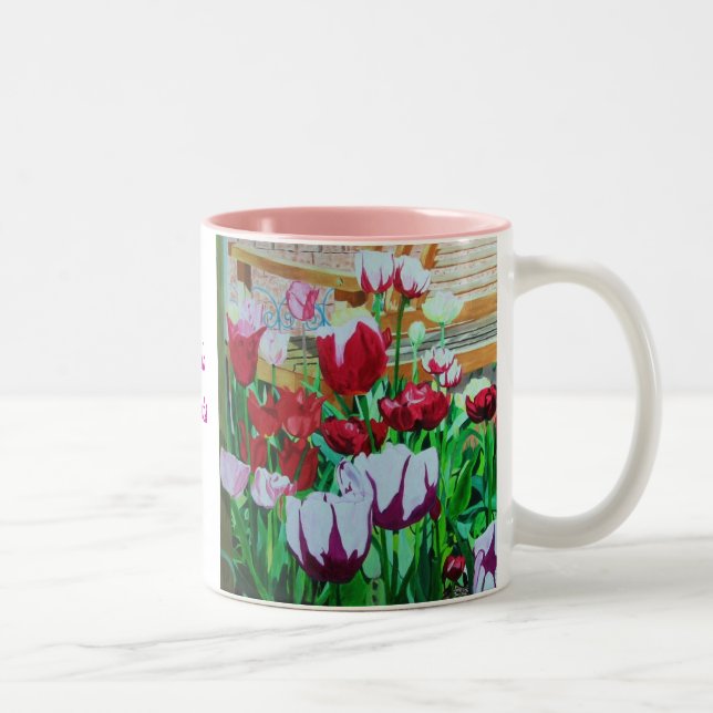 Caneca De Café Em Dois Tons Corações do cetim (Direita)
