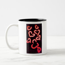 Caneca De Café Em Dois Tons Corações Enfraquecidos Vermelho