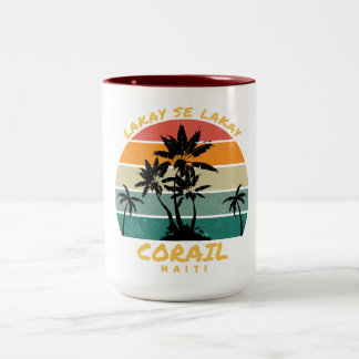 CANECA DE CAFÉ EM DOIS TONS CORAIL